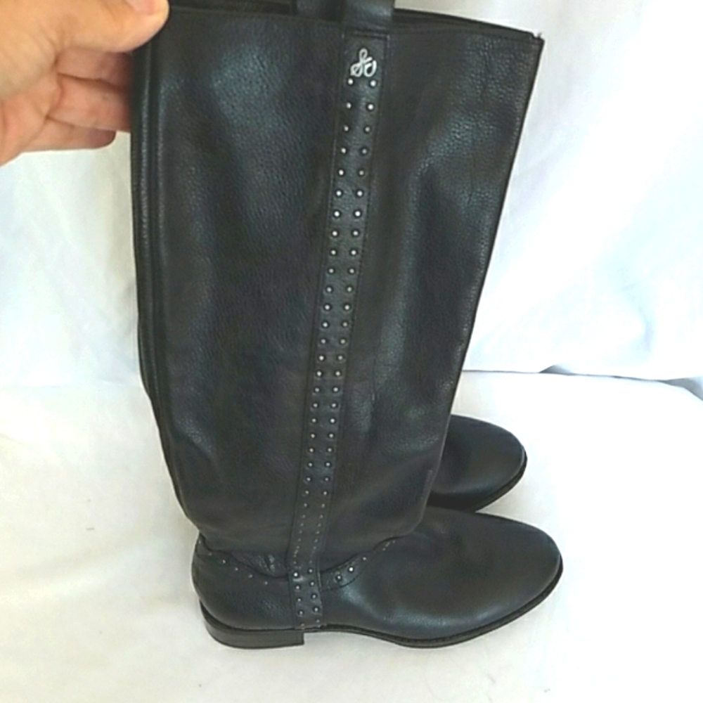 Sam Edelman Women's Prina Leather Knee High Boots Black Sizes 6.5